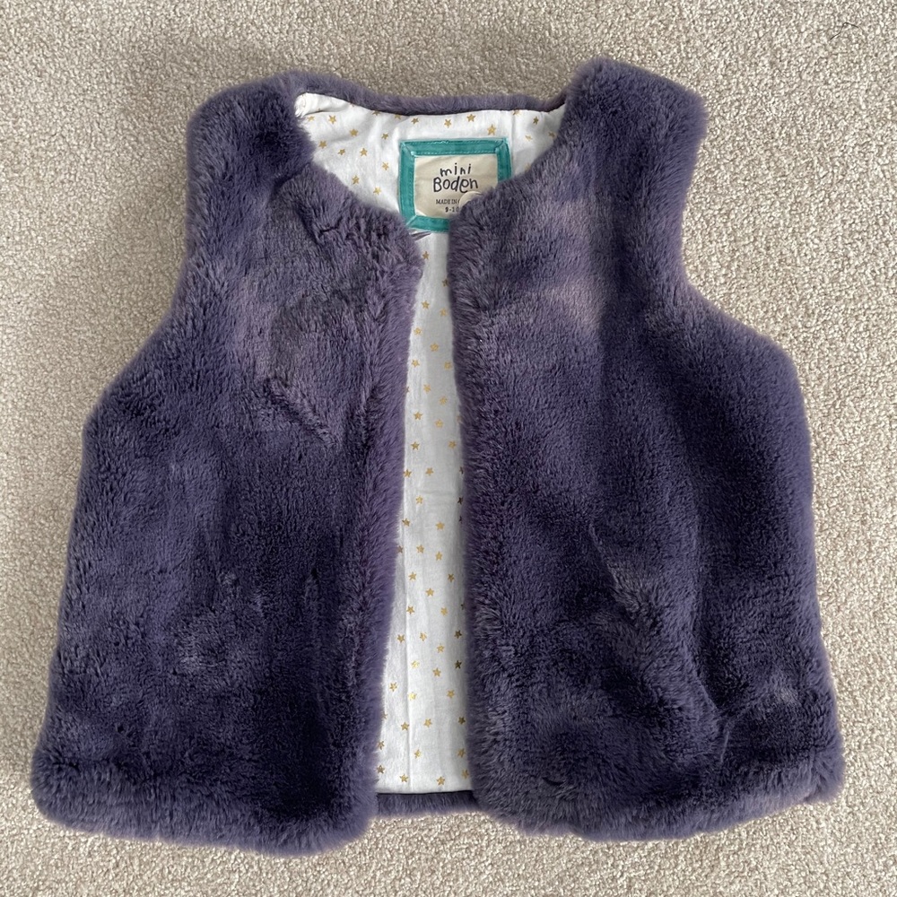 Mini boden faux fur vest